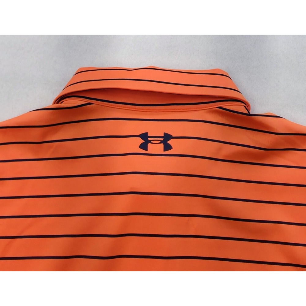Under Armour The Playoff Polo Shirt Mens XL LIMITED USE Neon Orange Blue Stretch - Picture 8 of 8